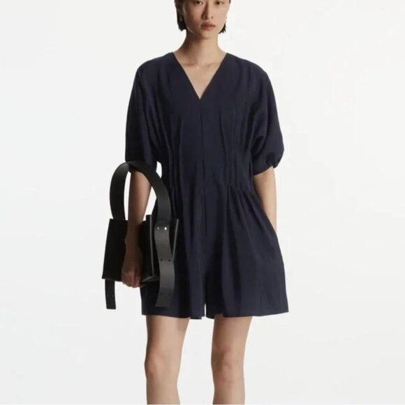 COS Black Short Puff Sleeve Romper - Picture 1 of 5